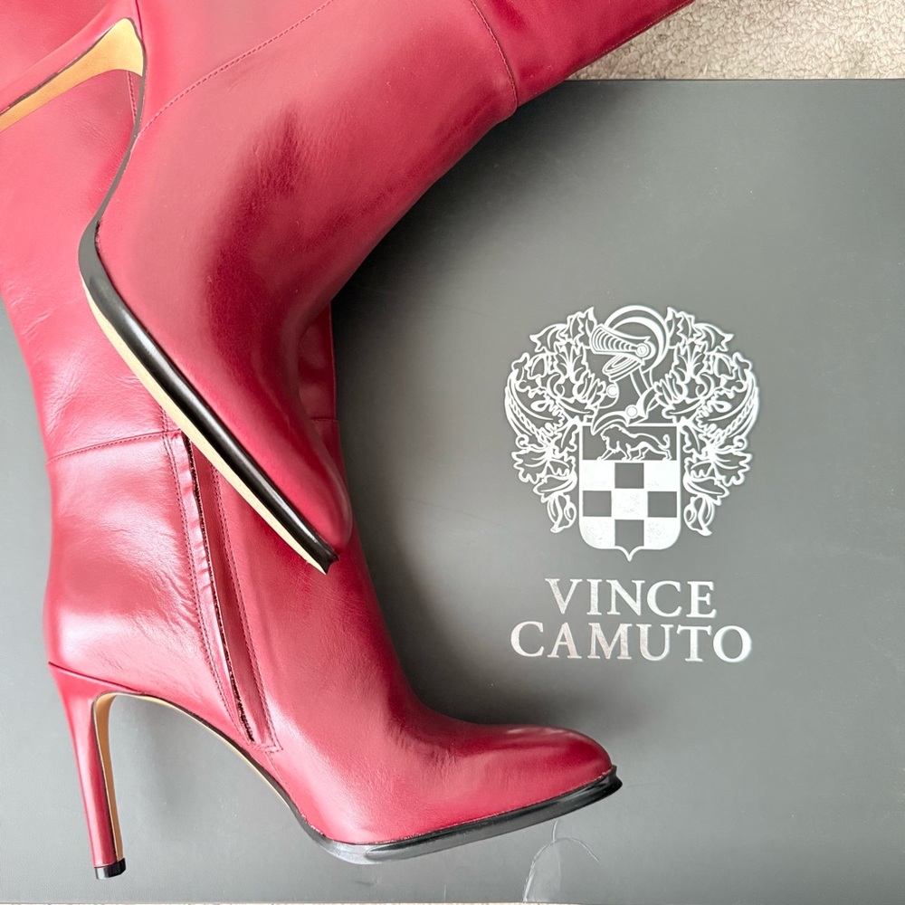 Brand New: Vince Camuto Over-the-Knee Heeled Leather Boots (Wide Calf)